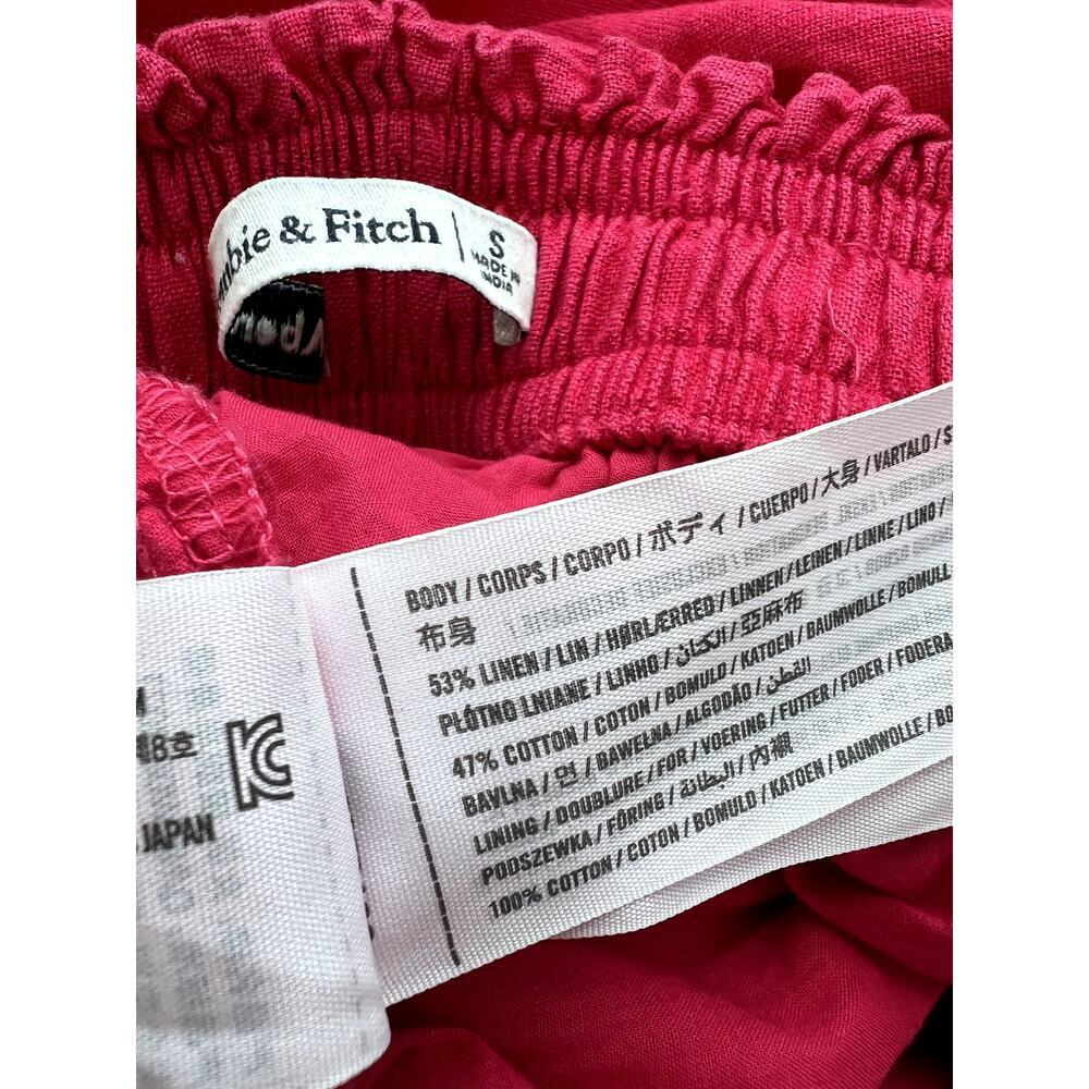Abercrombie & Fitch Hot Pink Linen Blend Tiered Maxi Skirt - Picture 5 of 7